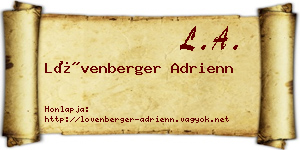 Lövenberger Adrienn névjegykártya